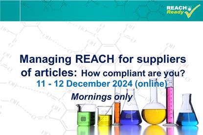 Managing REACH for Suppliers of articles