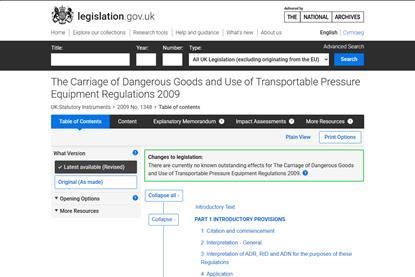 UK Legislation – CDG Regulations
