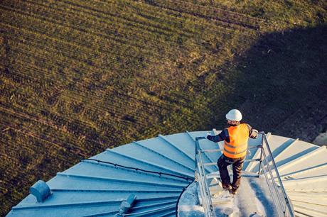 Aerial view of an industry worker